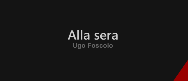 Schema metrico alla sera foscolo